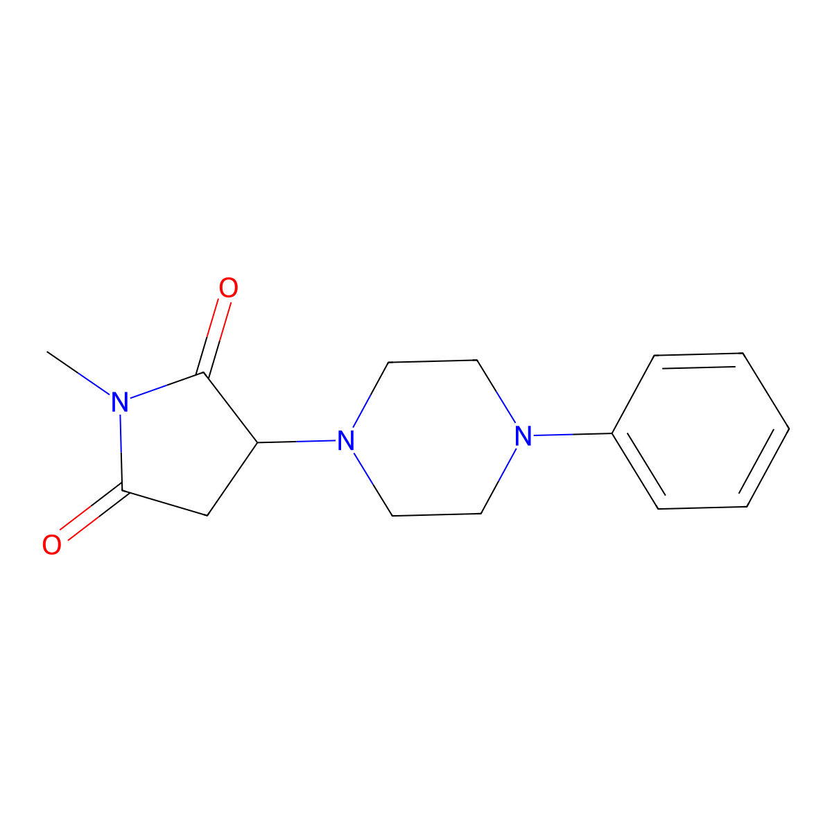 1-Methyl-3-(4-phenylpiperazin-1-yl)pyrrolidine-2,5-dione molecular structure, CAS 313378-65-3
