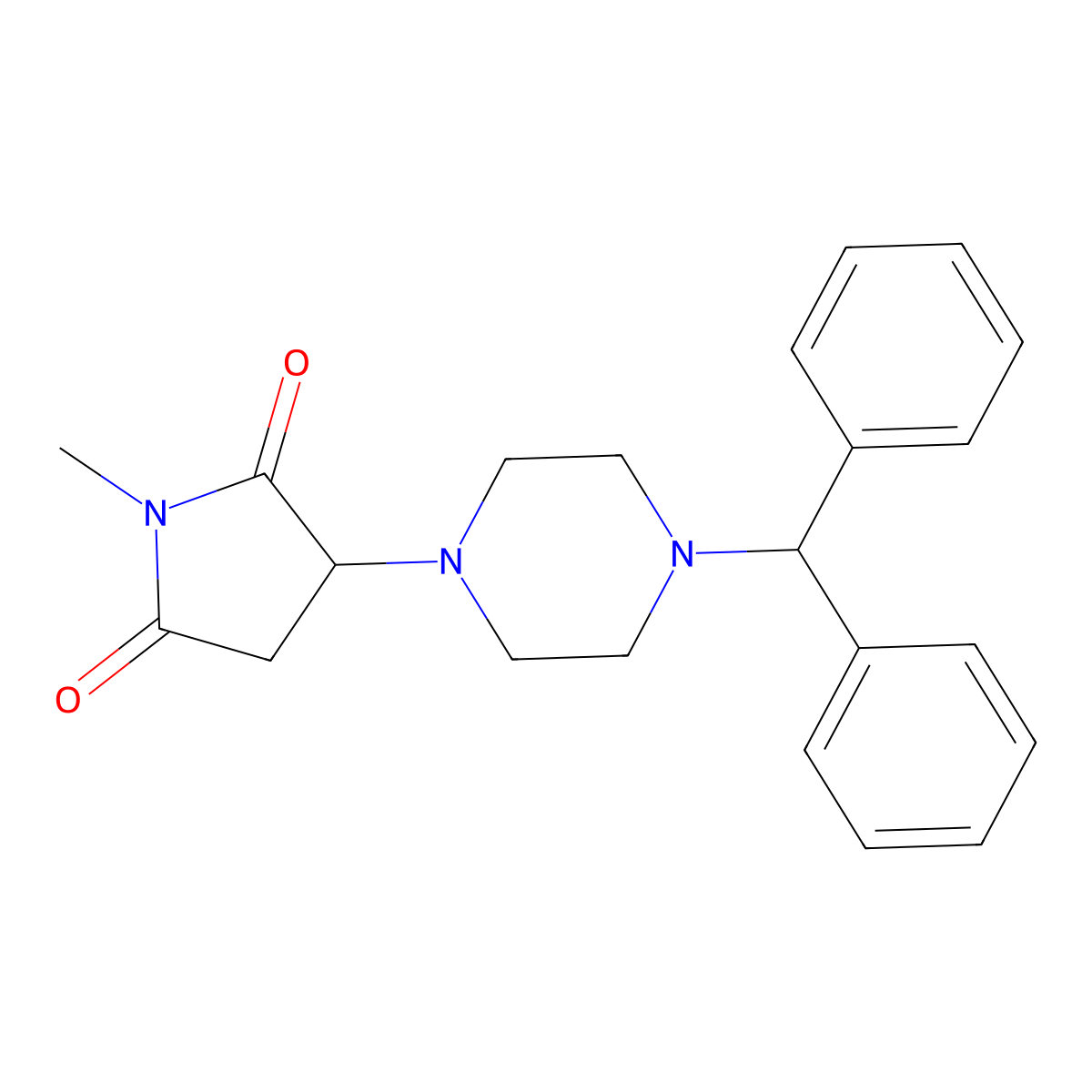 3-(4-Benzhydrylpiperazin-1-yl)-1-methylpyrrolidine-2,5-dione molecular structure, CAS 313378-66-4
