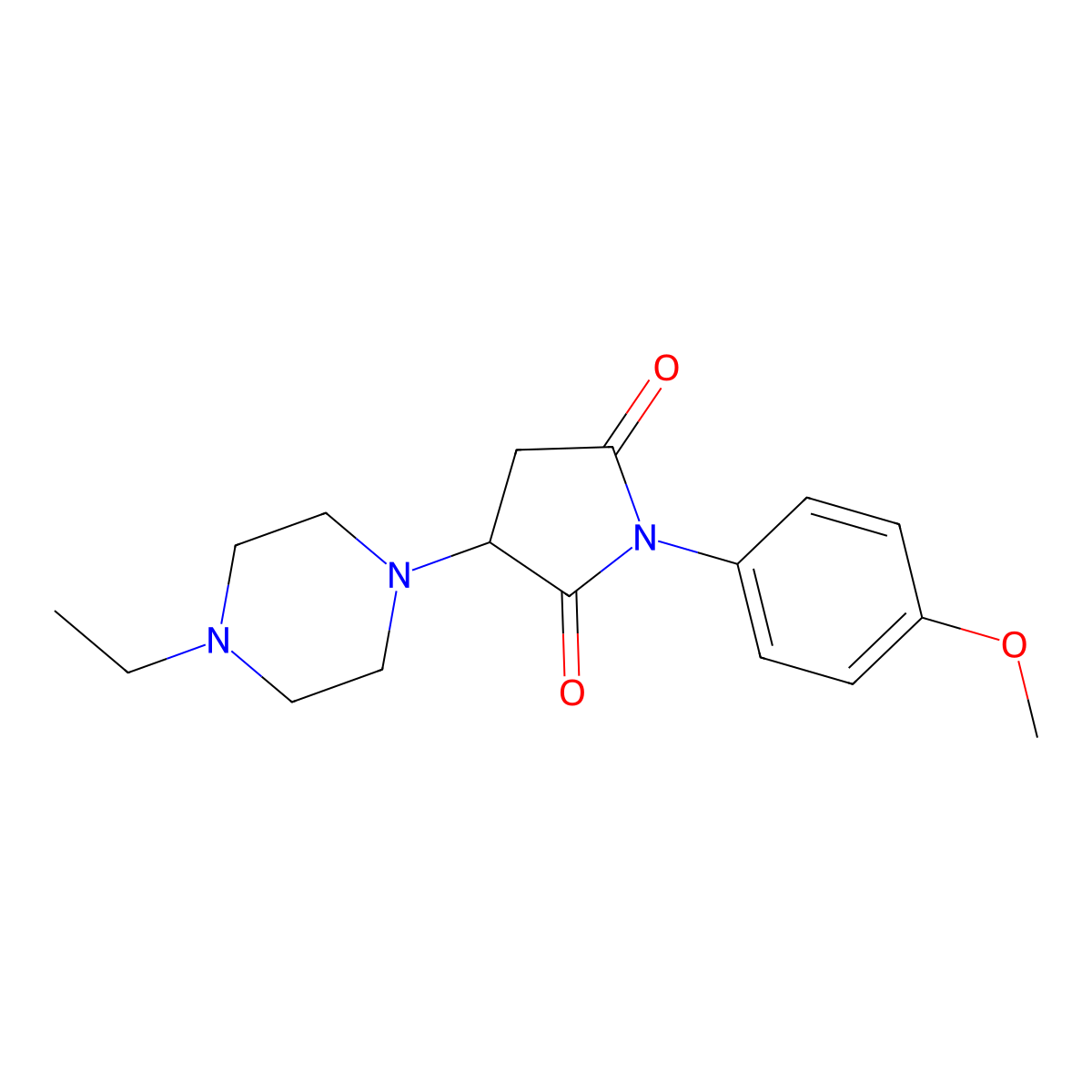 3-(4-Ethylpiperazin-1-yl)-1-(4-methoxyphenyl)pyrrolidine-2,5-dione molecular structure, CAS 313378-73-3