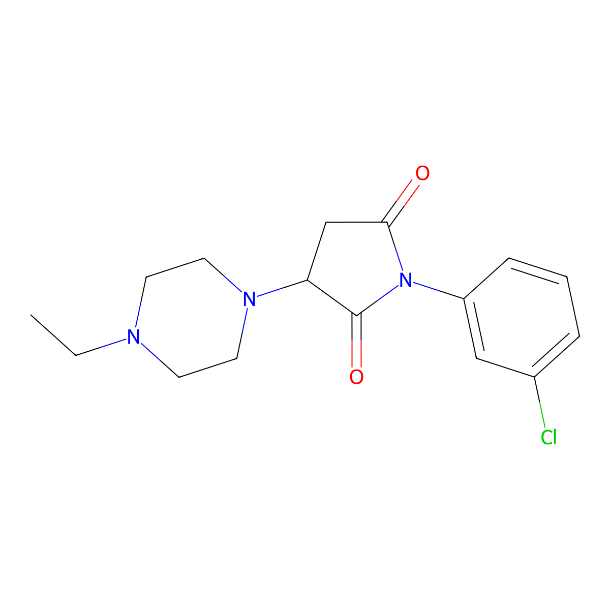 1-(3-Chlorophenyl)-3-(4-ethylpiperazin-1-yl)pyrrolidine-2,5-dione molecular structure, CAS 313378-76-6