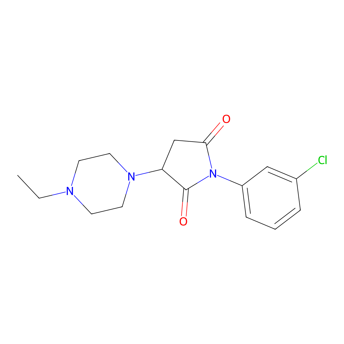 1-(3-Chlorophenyl)-3-(4-ethylpiperazin-1-yl)pyrrolidine-2,5-dione molecular structure, CAS 313378-76-6