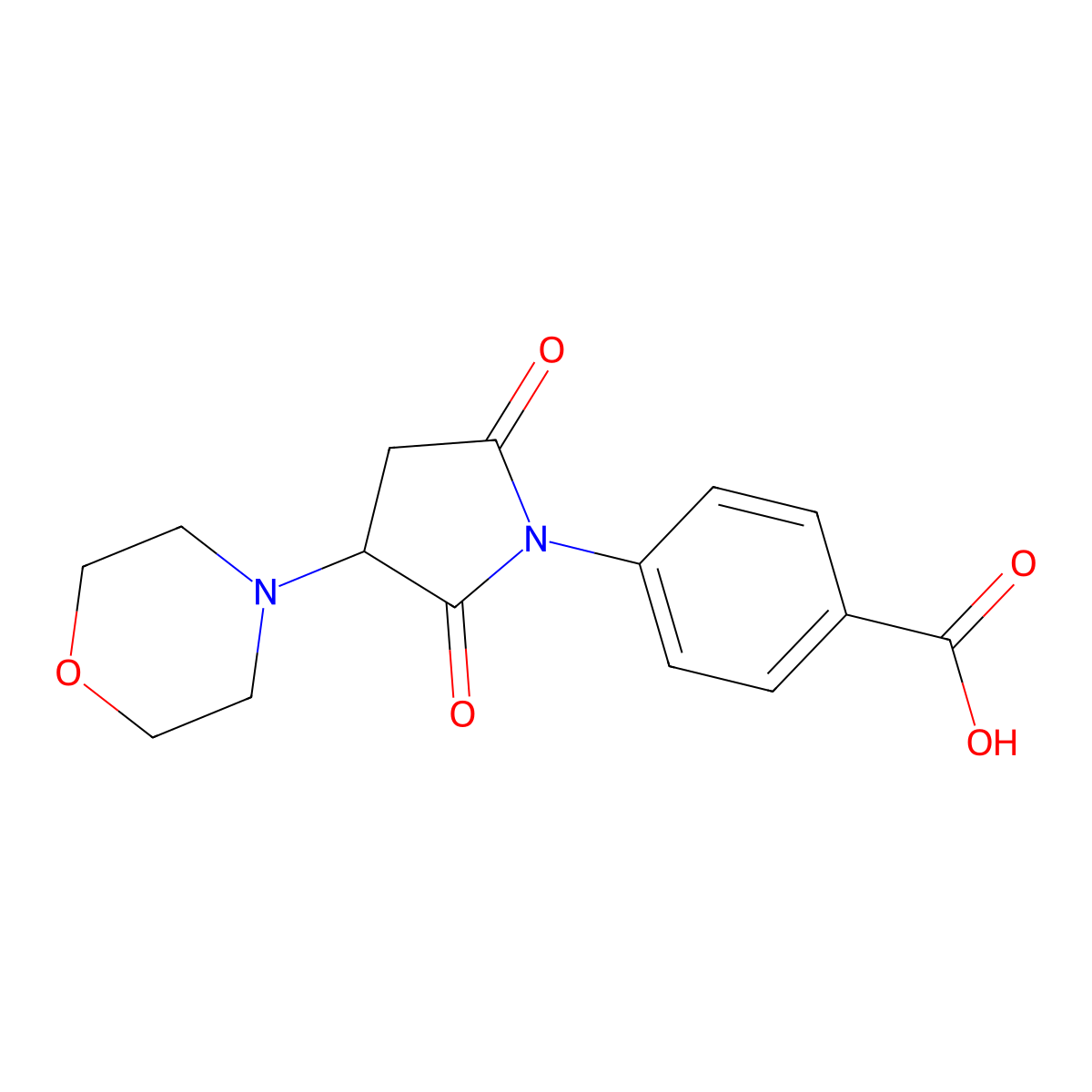 4-(3-Morpholin-4-yl-2,5-dioxopyrrolidin-1-yl)benzoic acid molecular structure, CAS 313378-77-7