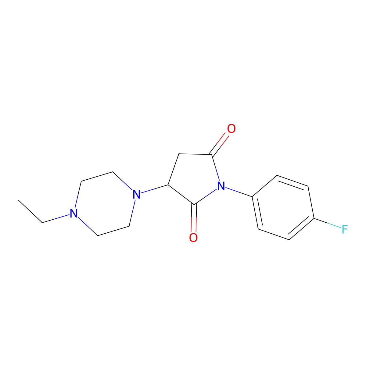 3-(4-Ethylpiperazin-1-yl)-1-(4-fluorophenyl)pyrrolidine-2,5-dione molecular structure, CAS 313378-78-8