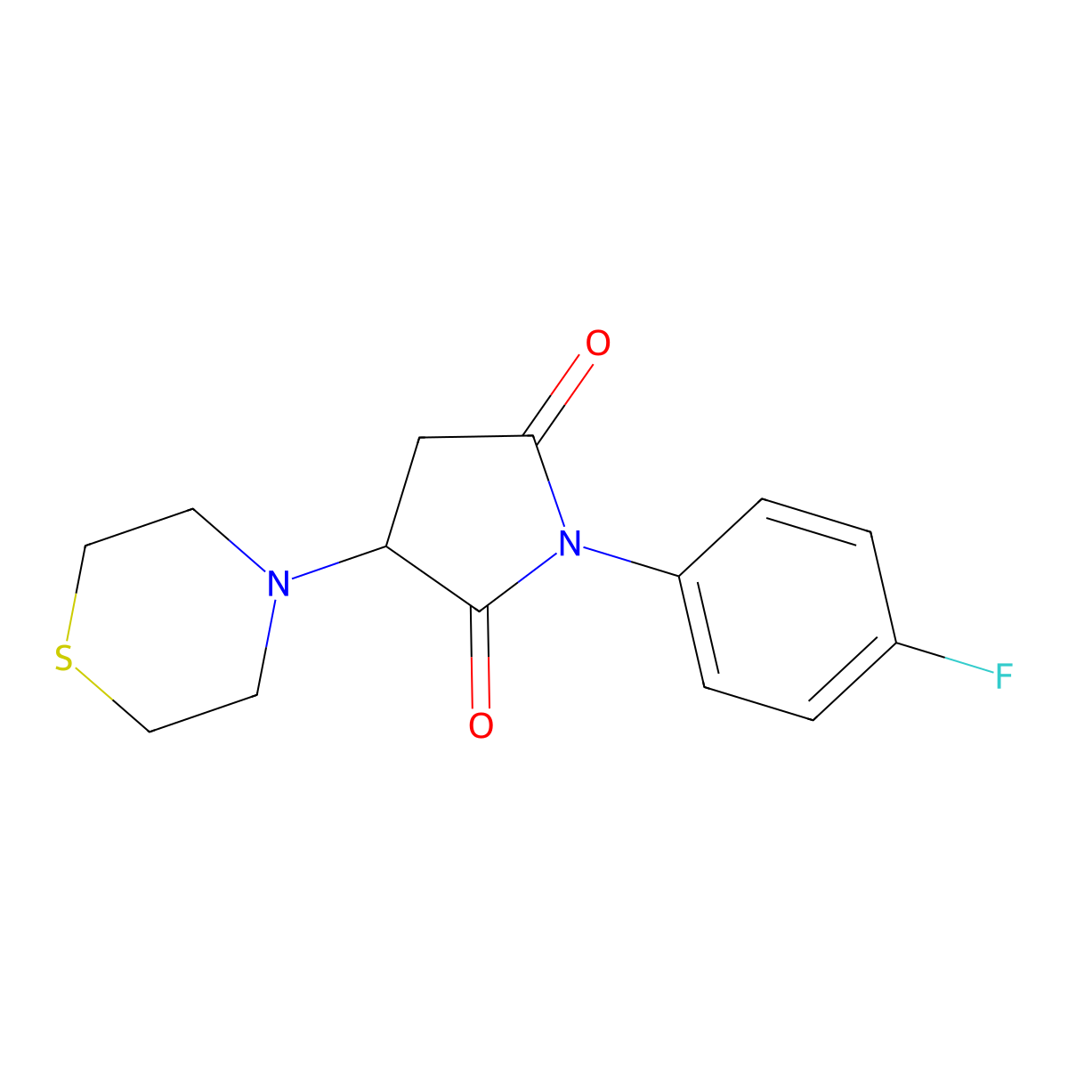 1-(4-Fluorophenyl)-3-(4-thiomorpholinyl)-2,5-pyrrolidinedione molecular structure, CAS 313378-80-2