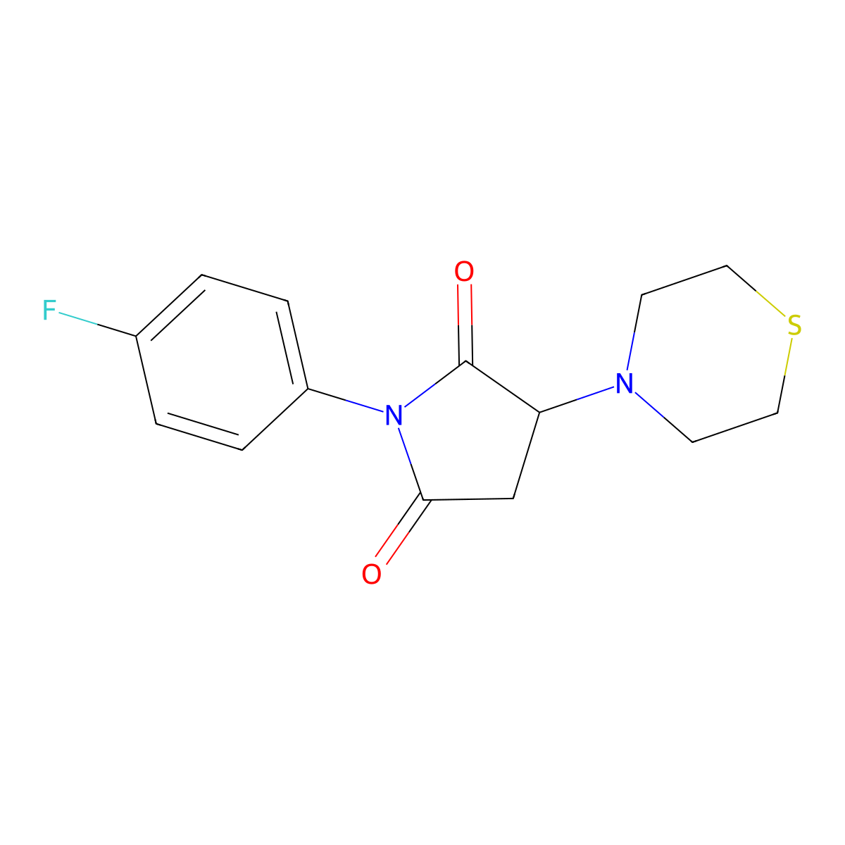 1-(4-Fluorophenyl)-3-(4-thiomorpholinyl)-2,5-pyrrolidinedione molecular structure, CAS 313378-80-2