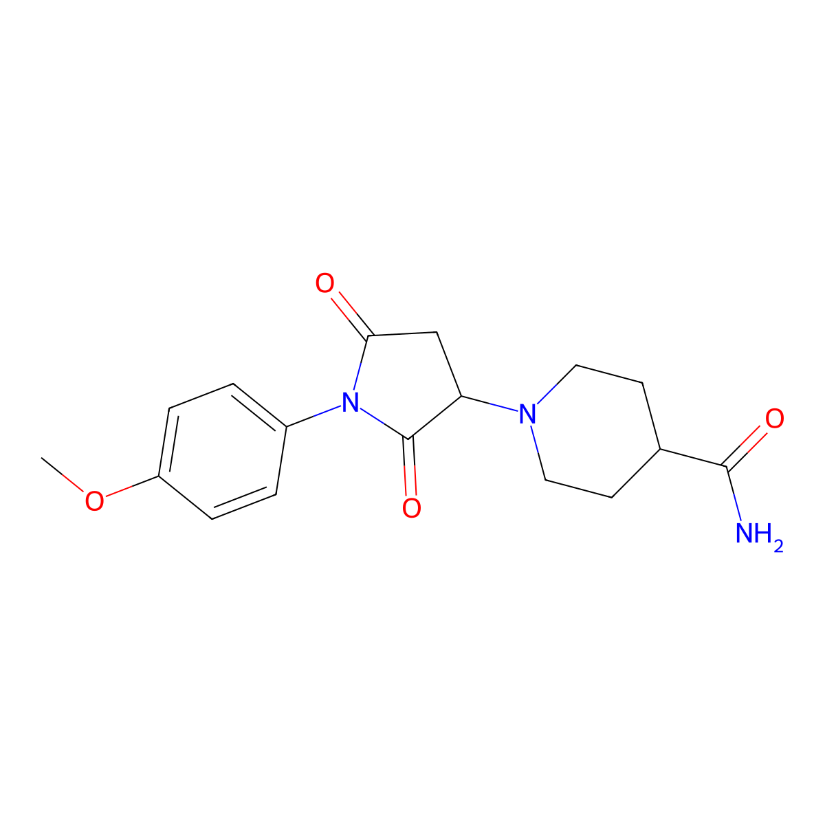 1-[1-(4-Methoxyphenyl)-2,5-dioxopyrrolidin-3-yl]piperidine-4-carboxamide molecular structure, CAS 313378-99-3