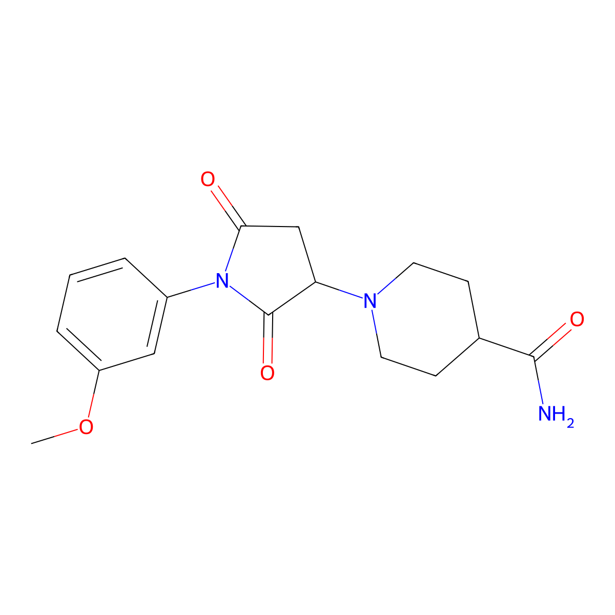 1-[1-(3-Methoxyphenyl)-2,5-dioxopyrrolidin-3-yl]piperidine-4-carboxamide molecular structure, CAS 313379-03-2
