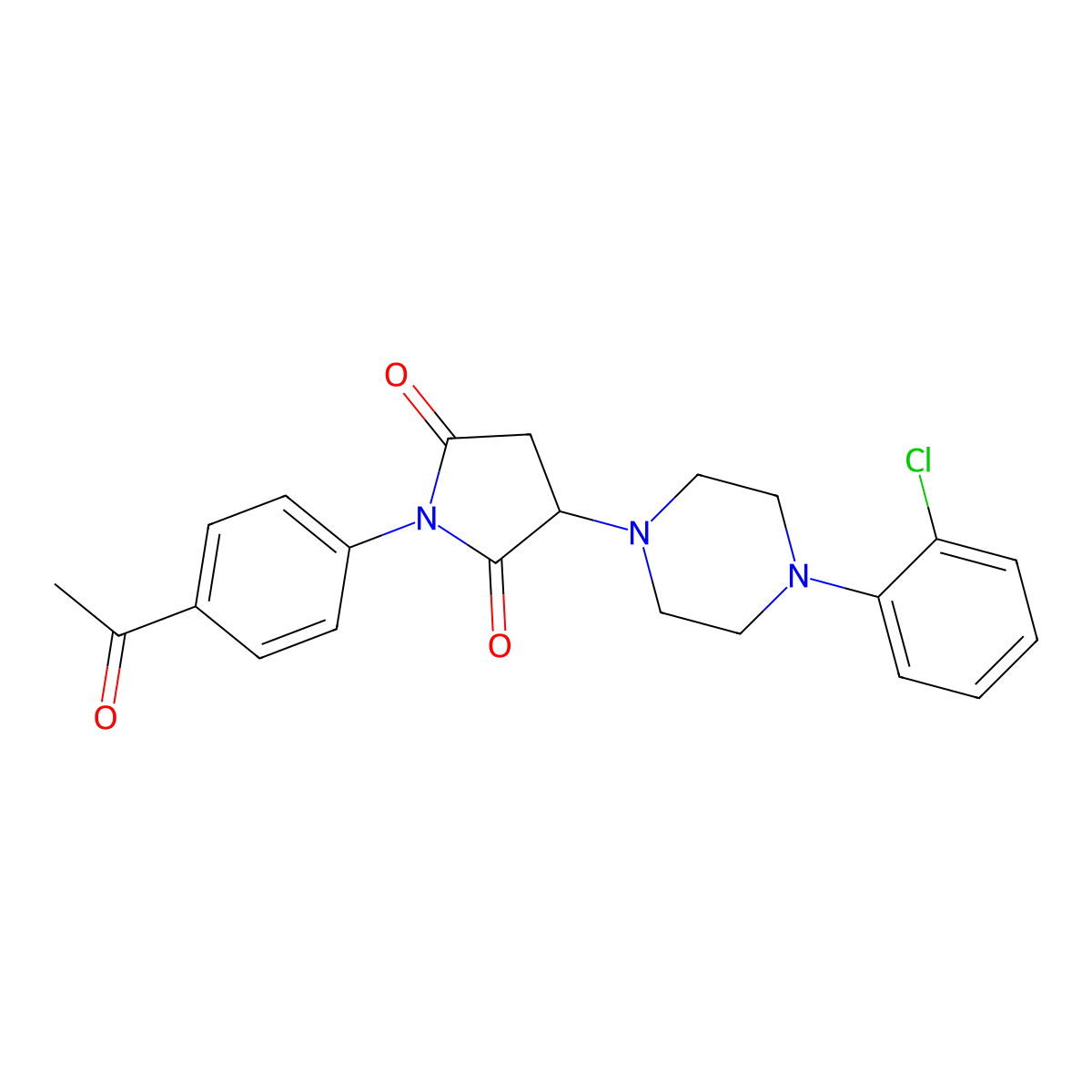 1-(4-Acetylphenyl)-3-[4-(2-chlorophenyl)piperazin-1-yl]pyrrolidine-2,5-dione molecular structure, CAS 313379-06-5