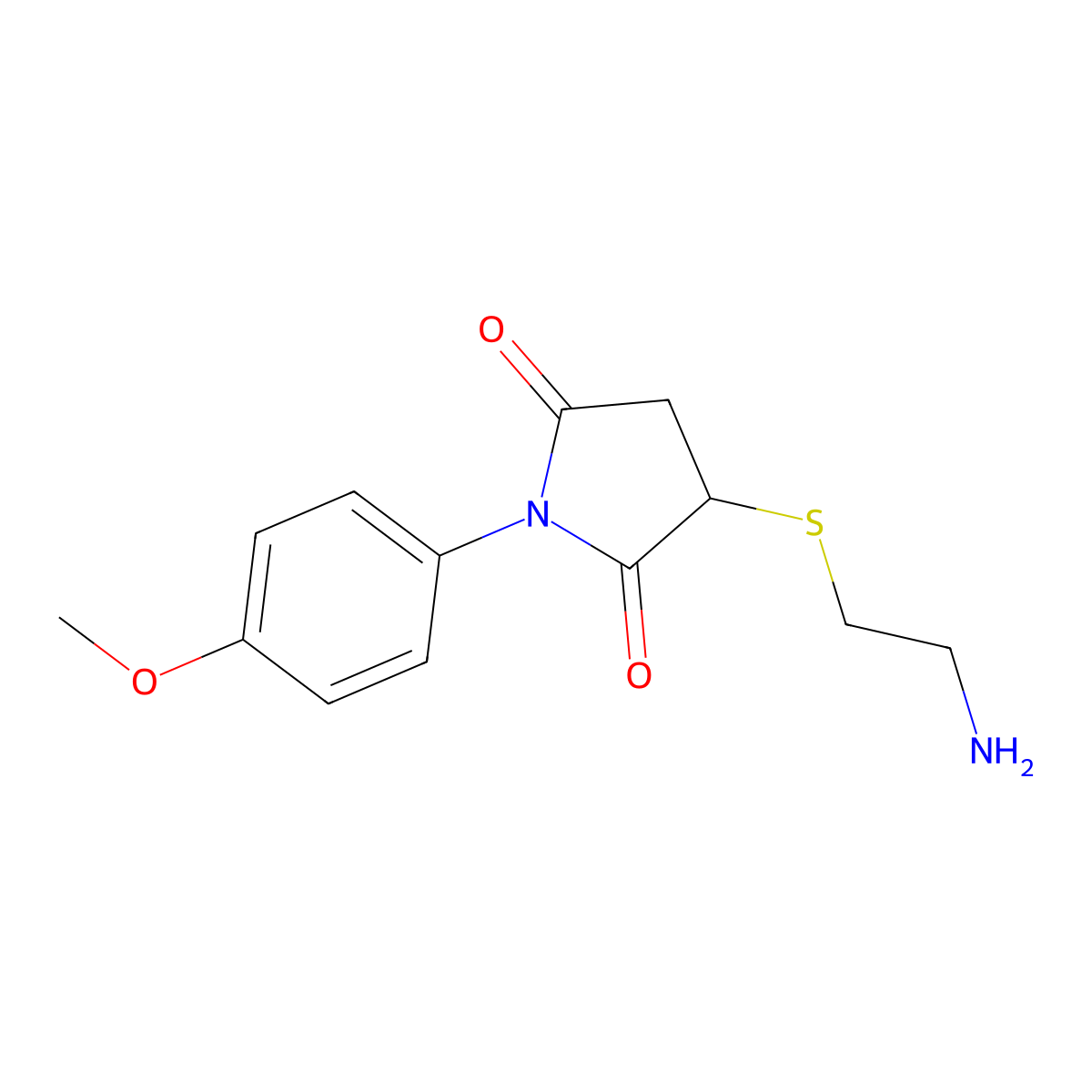 3-[(2-Aminoethyl)thio]-1-(4-methoxyphenyl)pyrrolidine-2,5-dione molecular structure, CAS 313379-18-9