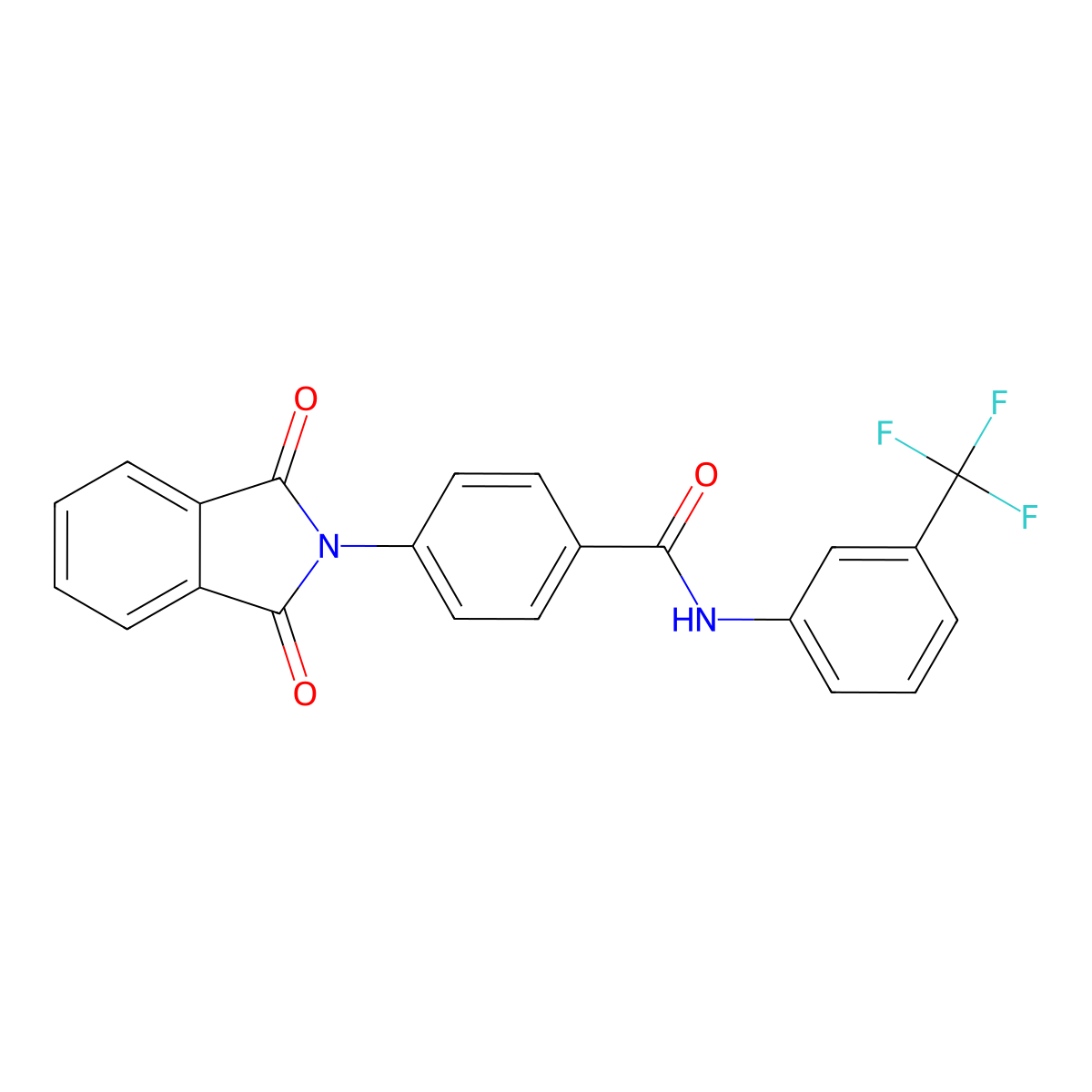 4-(1,3-dioxoisoindol-2-yl)-N-[3-(trifluoromethyl)phenyl]benzamide molecular structure, CAS 313379-32-7