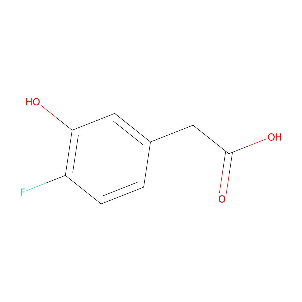 2-(4-Fluoro-3-hydroxyphenyl)acetic acid molecular structure, CAS 31338-68-8