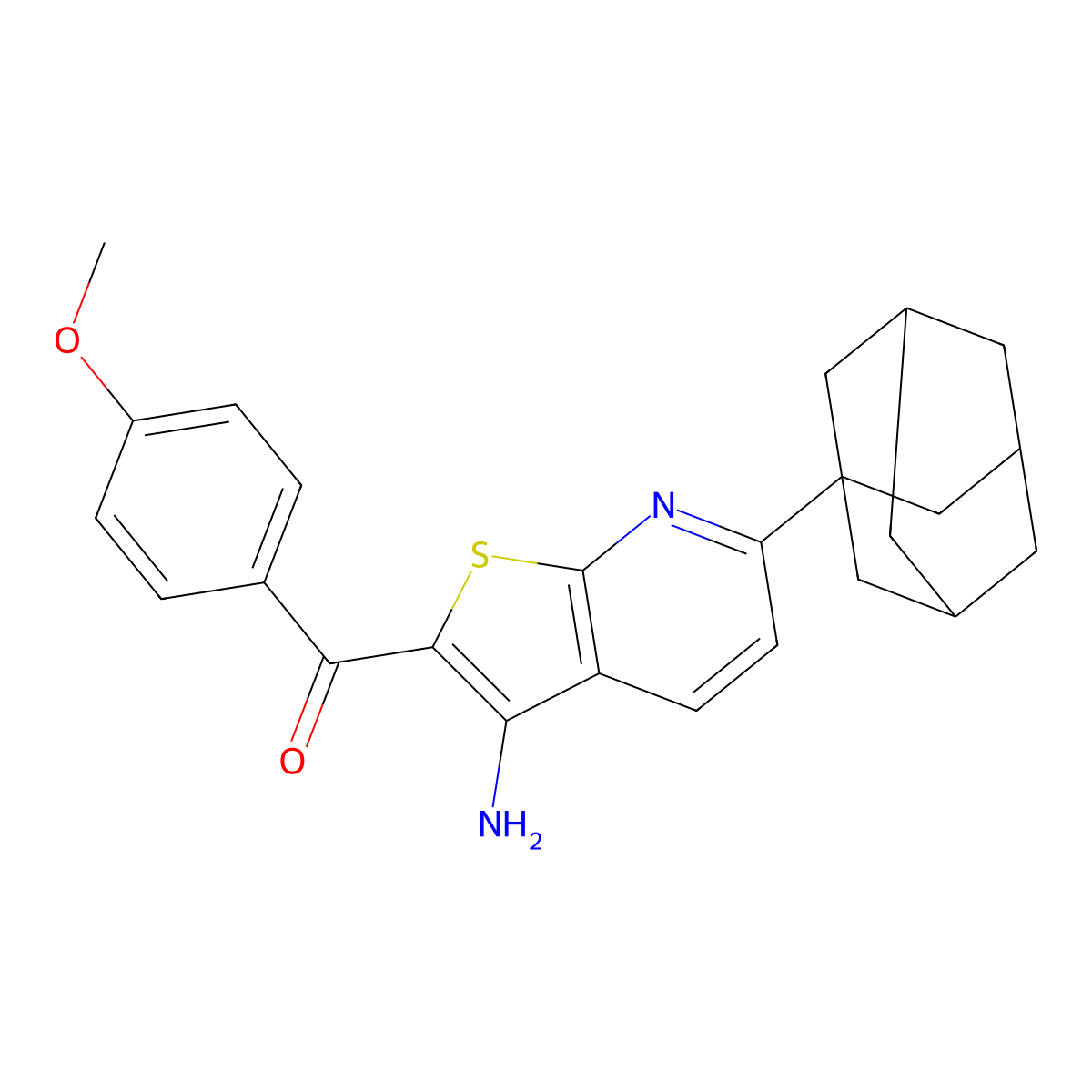 [6-(1-Adamantyl)-3-aminothieno[2,3-b]pyridin-2-yl]-(4-methoxyphenyl)methanone molecular structure, CAS 313380-18-6