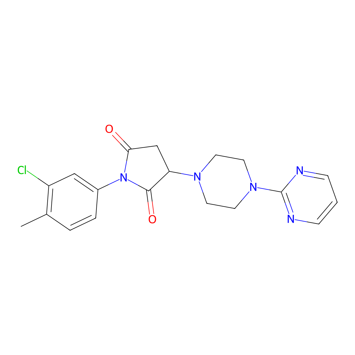 1-(3-Chloro-4-methylphenyl)-3-(4-pyrimidin-2-ylpiperazin-1-yl)pyrrolidine-2,5-dione molecular structure, CAS 313380-65-3