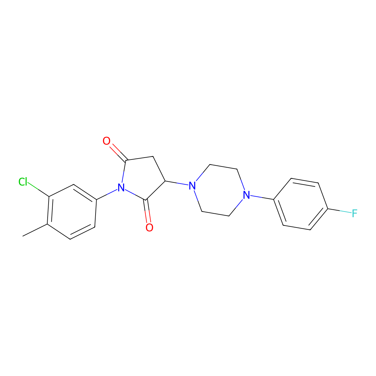 1-(3-Chloro-4-methylphenyl)-3-[4-(4-fluorophenyl)piperazin-1-yl]pyrrolidine-2,5-dione molecular structure, CAS 313380-66-4
