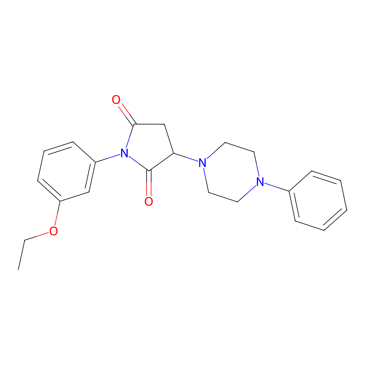 1-(3-Ethoxyphenyl)-3-(4-phenylpiperazin-1-yl)pyrrolidine-2,5-dione molecular structure, CAS 313380-81-3
