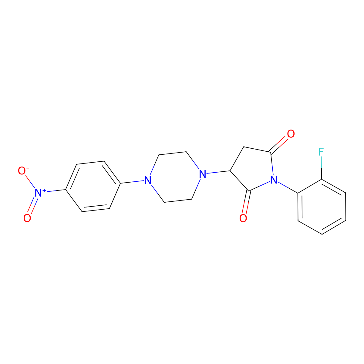 1-(2-Fluorophenyl)-3-[4-(4-nitrophenyl)piperazin-1-yl]pyrrolidine-2,5-dione molecular structure, CAS 313380-83-5