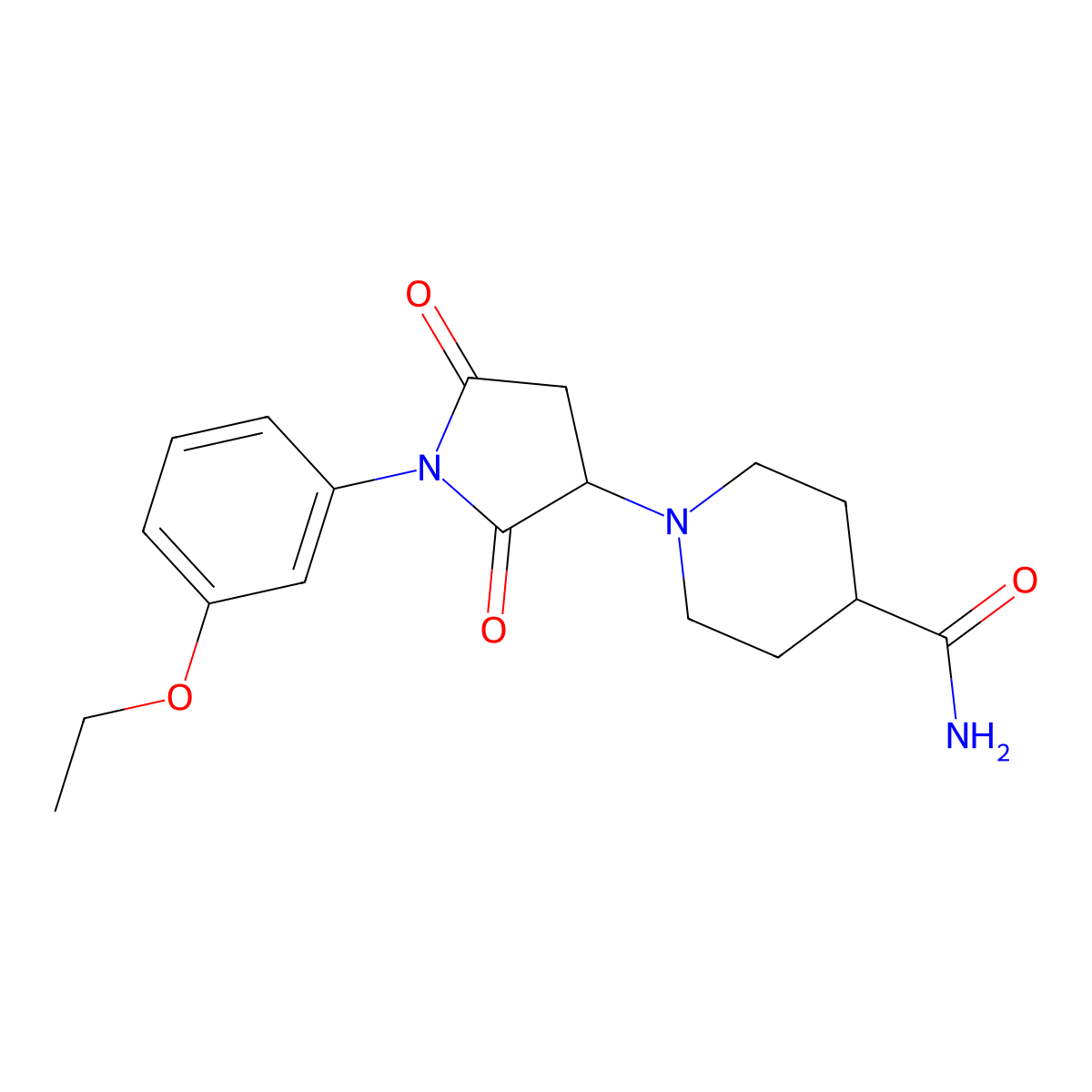 1-[1-(3-Ethoxyphenyl)-2,5-dioxopyrrolidin-3-yl]piperidine-4-carboxamide molecular structure, CAS 313380-84-6