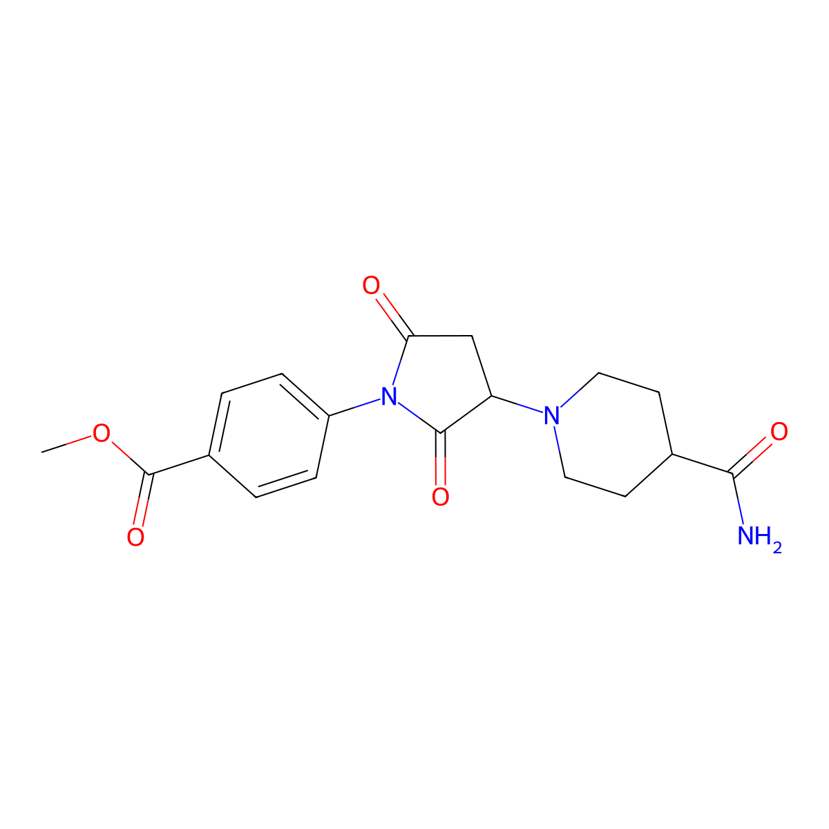 Methyl 4-[3-(4-carbamoylpiperidin-1-yl)-2,5-dioxopyrrolidin-1-yl]benzoate molecular structure, CAS 313380-89-1