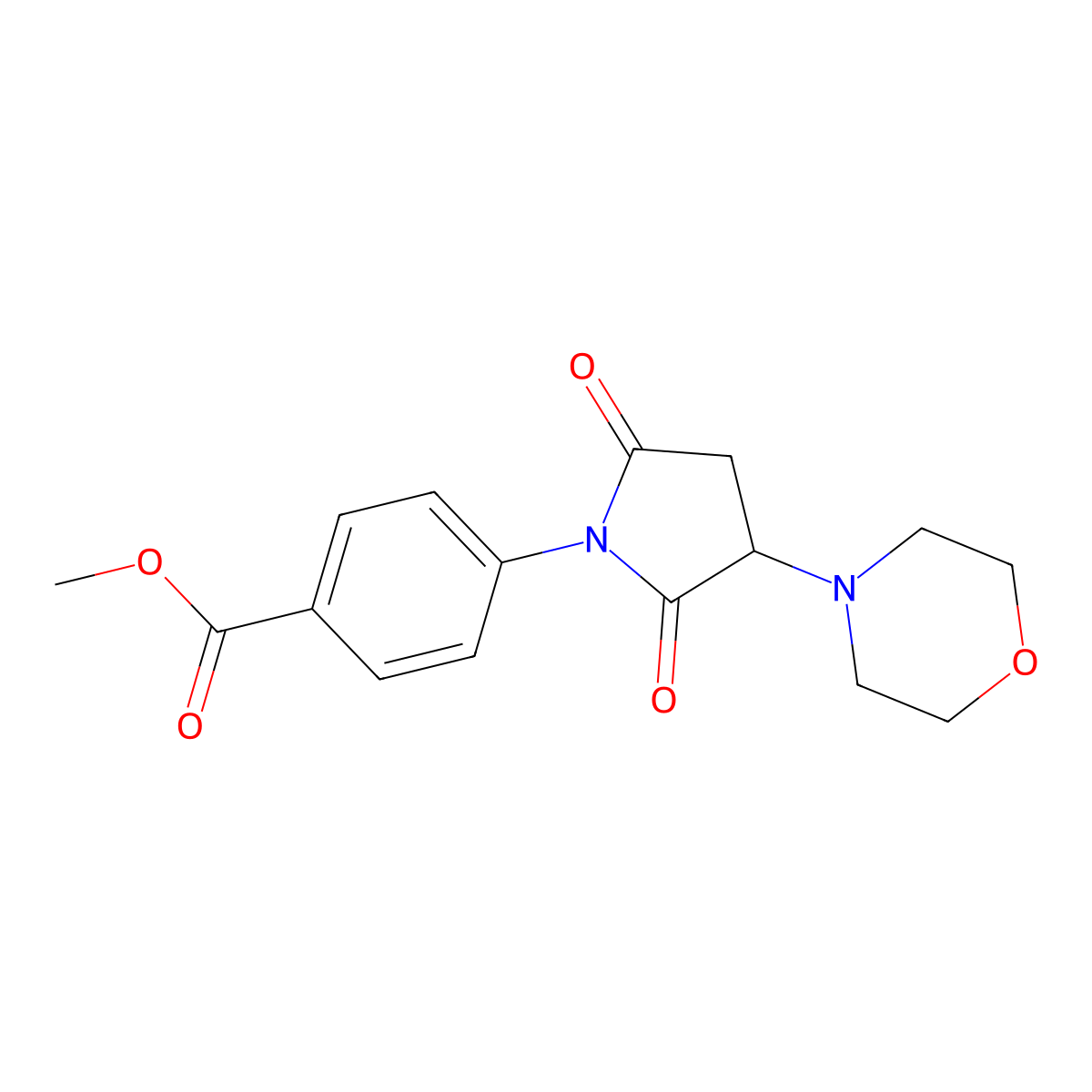 Methyl 4-(3-morpholin-4-yl-2,5-dioxopyrrolidin-1-yl)benzoate molecular structure, CAS 313380-93-7