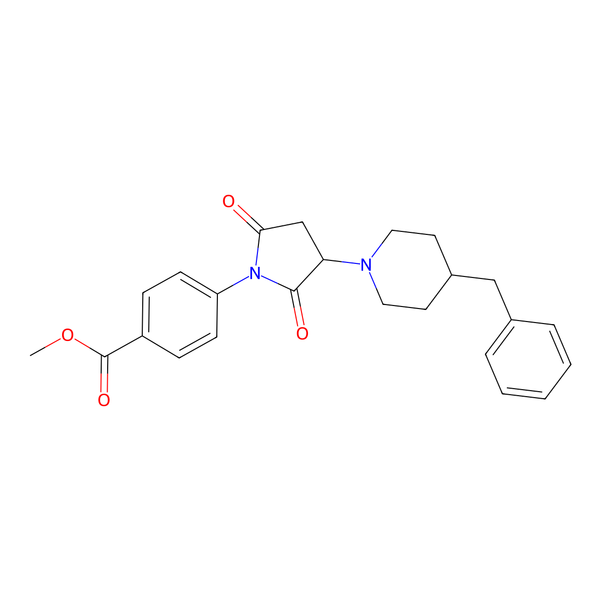 Methyl 4-[3-(4-benzylpiperidin-1-yl)-2,5-dioxopyrrolidin-1-yl]benzoate molecular structure, CAS 313380-95-9