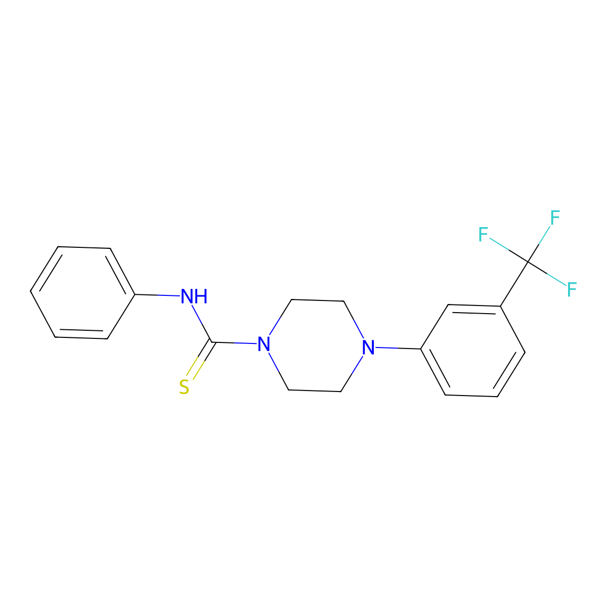 N-phenyl-4-[3-(trifluoromethyl)phenyl]piperazine-1-carbothioamide molecular structure, CAS 313380-96-0