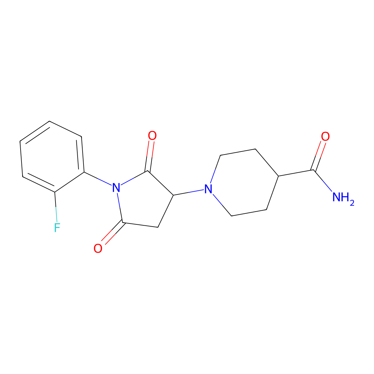 1-[1-(2-Fluorophenyl)-2,5-dioxopyrrolidin-3-yl]piperidine-4-carboxamide molecular structure, CAS 313380-97-1