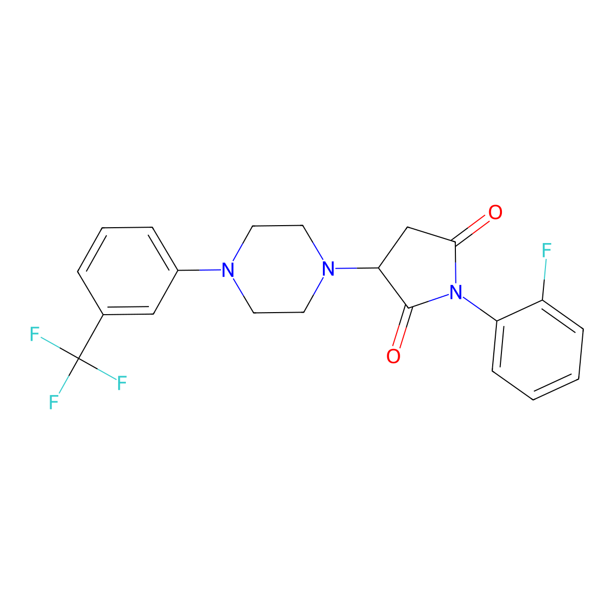 1-(2-Fluorophenyl)-3-[4-[3-(trifluoromethyl)phenyl]piperazin-1-yl]pyrrolidine-2,5-dione molecular structure, CAS 313380-98-2
