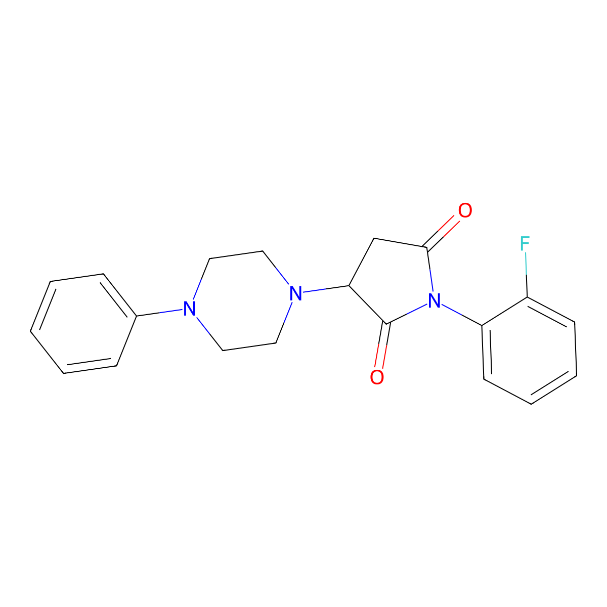 1-(2-Fluorophenyl)-3-(4-phenylpiperazin-1-yl)pyrrolidine-2,5-dione molecular structure, CAS 313381-00-9