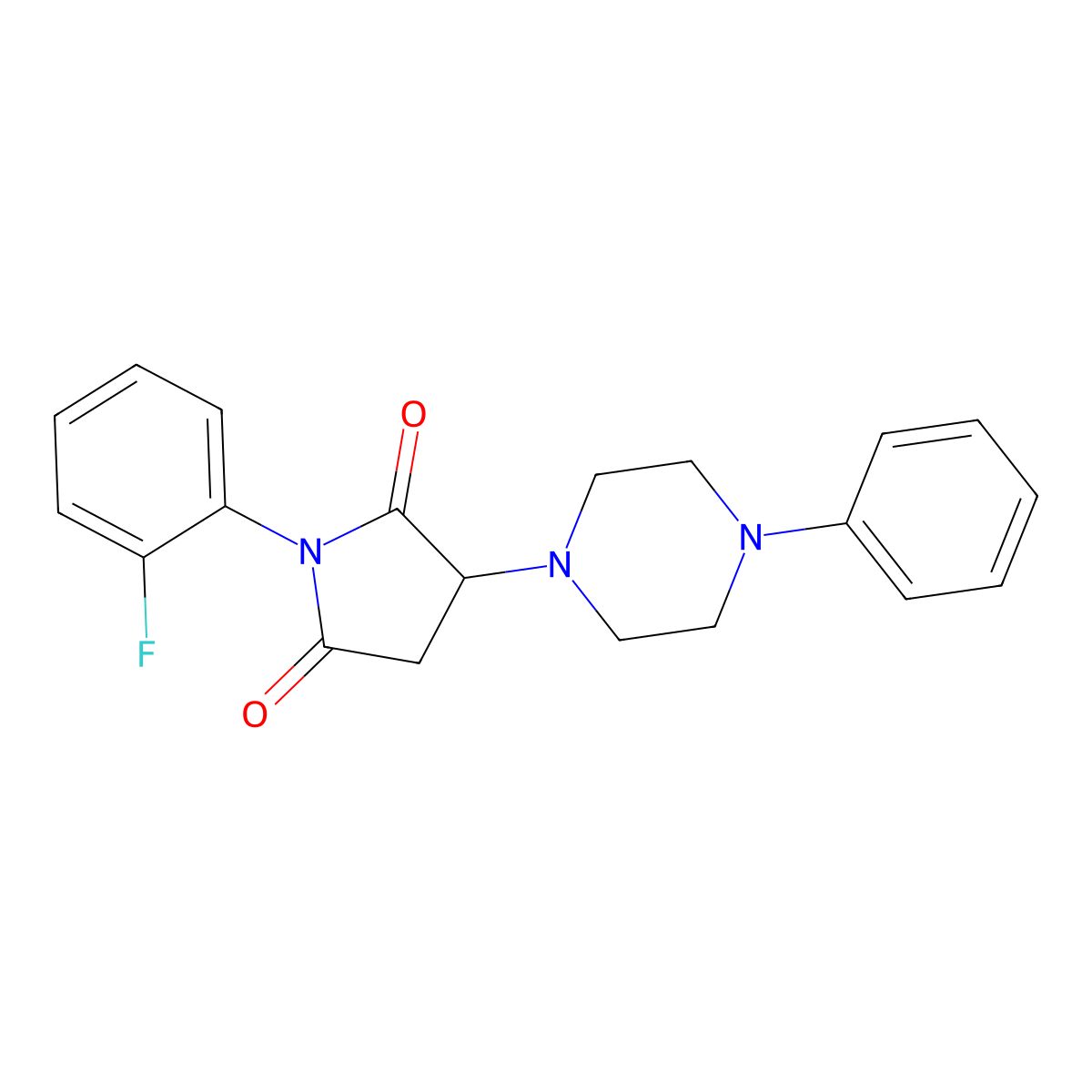 1-(2-Fluorophenyl)-3-(4-phenylpiperazin-1-yl)pyrrolidine-2,5-dione molecular structure, CAS 313381-00-9