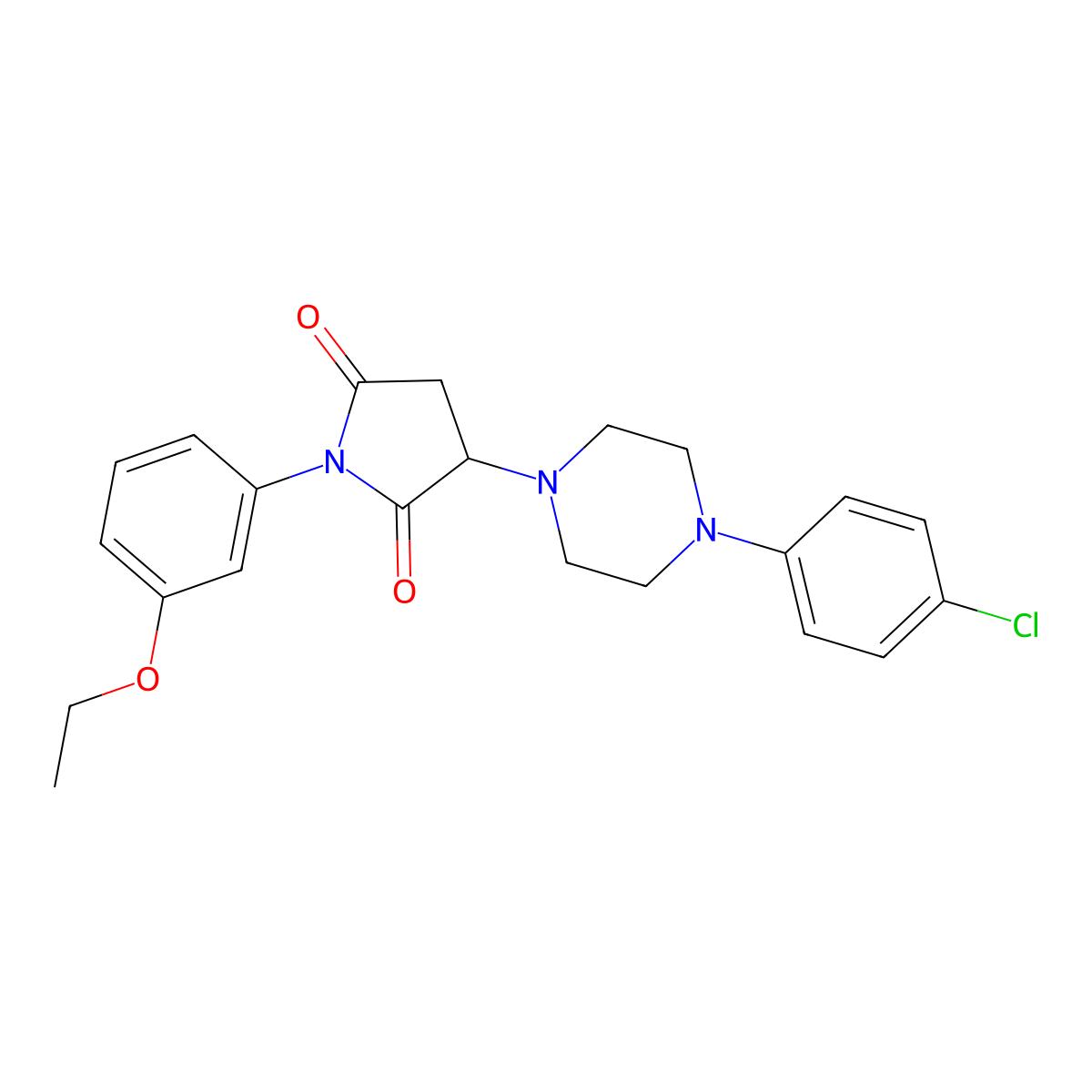3-[4-(4-Chlorophenyl)piperazin-1-yl]-1-(3-ethoxyphenyl)pyrrolidine-2,5-dione molecular structure, CAS 313381-01-0