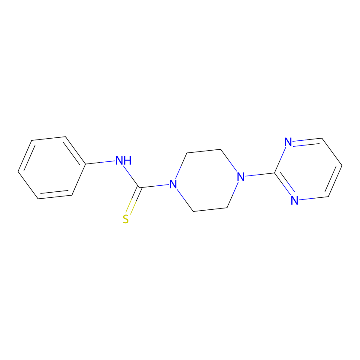 N-phenyl-4-pyrimidin-2-ylpiperazine-1-carbothioamide molecular structure, CAS 313381-02-1
