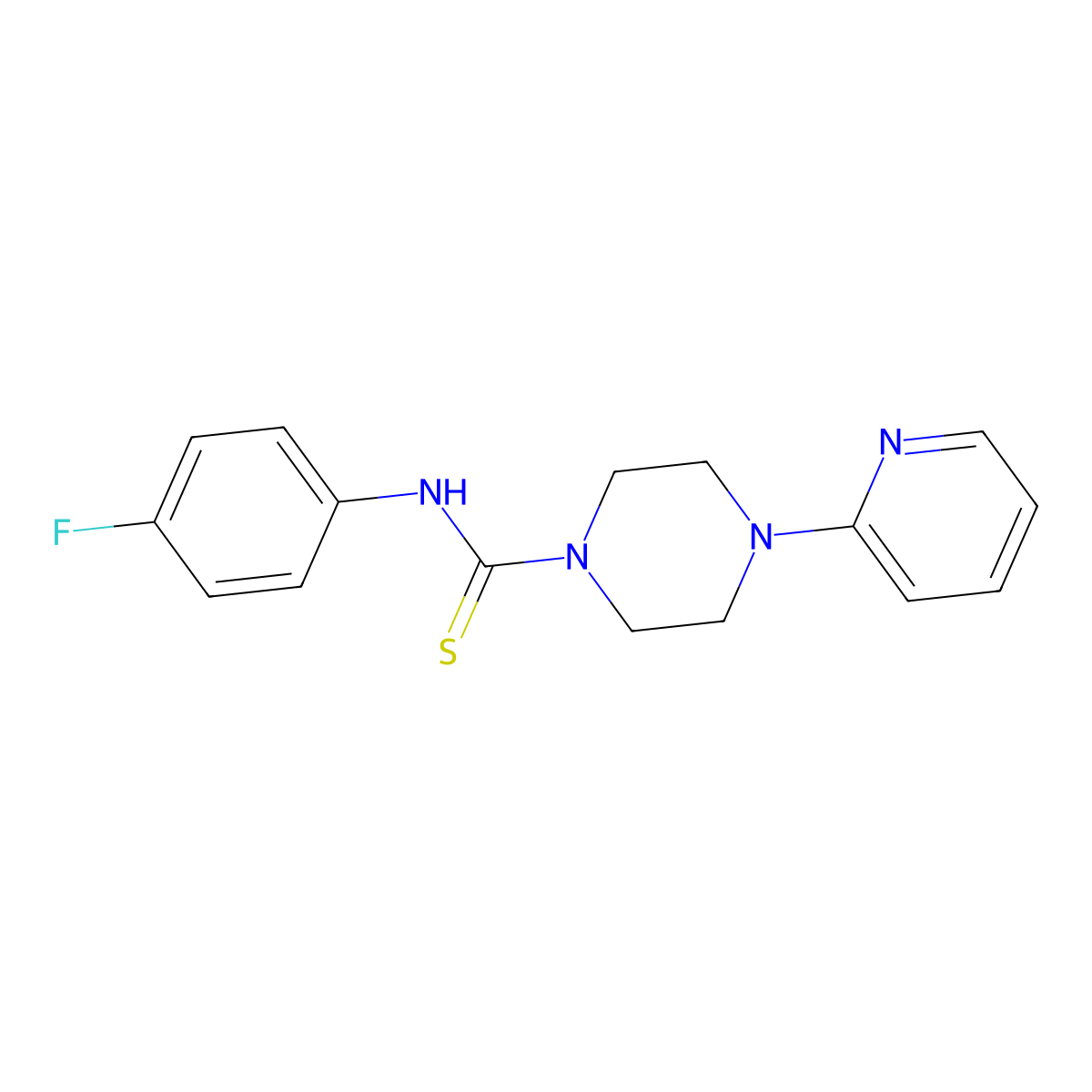 N-(4-fluorophenyl)-4-pyridin-2-ylpiperazine-1-carbothioamide molecular structure, CAS 313381-12-3