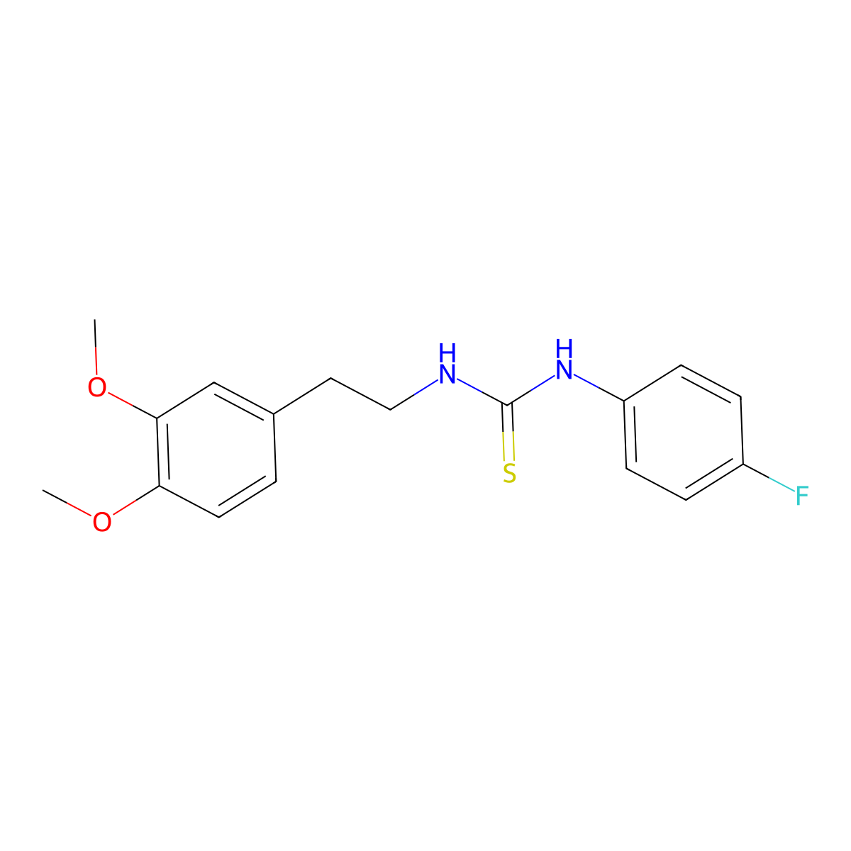 1-[2-(3,4-Dimethoxyphenyl)ethyl]-3-(4-fluorophenyl)thiourea molecular structure, CAS 313381-16-7