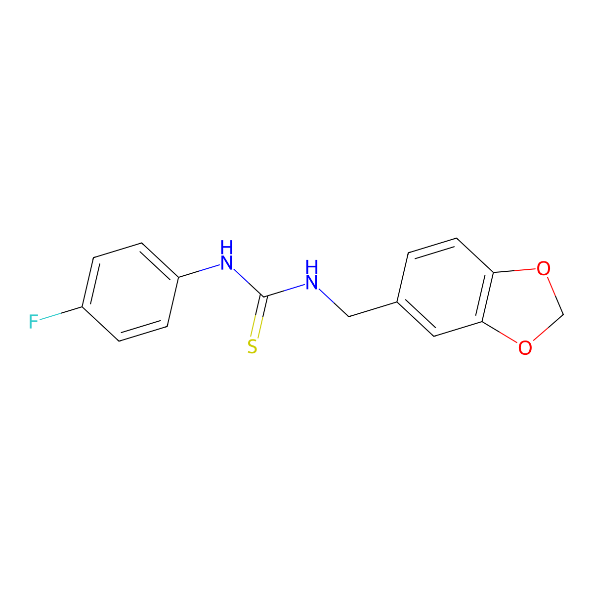 1-(1,3-Benzodioxol-5-ylmethyl)-3-(4-fluorophenyl)thiourea molecular structure, CAS 313381-17-8