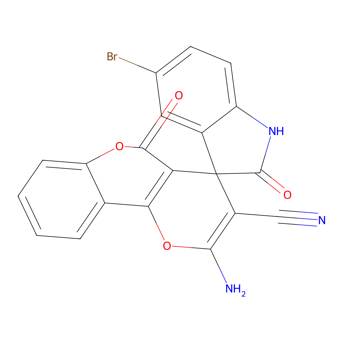 2'-amino-5-bromo-2,5'-dioxospiro[1H-indole-3,4'-pyrano[3,2-c]chromene]-3'-carbonitrile molecular structure, CAS 313381-87-2