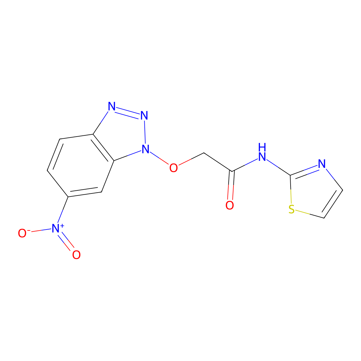 2-(6-nitrobenzotriazol-1-yl)oxy-N-(1,3-thiazol-2-yl)acetamide molecular structure, CAS 313382-15-9