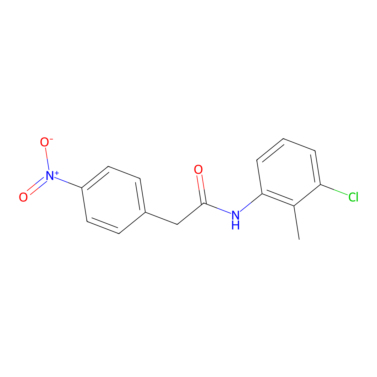 N-(3-chloro-2-methylphenyl)-2-(4-nitrophenyl)acetamide molecular structure, CAS 313382-23-9