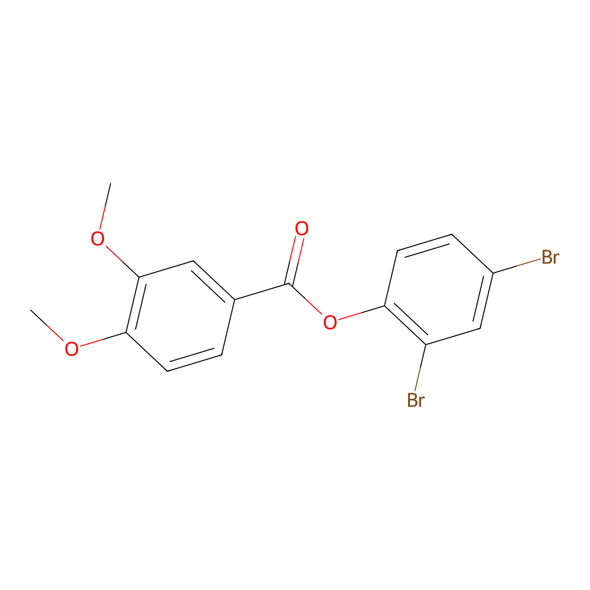 2,4-Dibromophenyl 3,4-dimethoxybenzoate molecular structure, CAS 313382-28-4