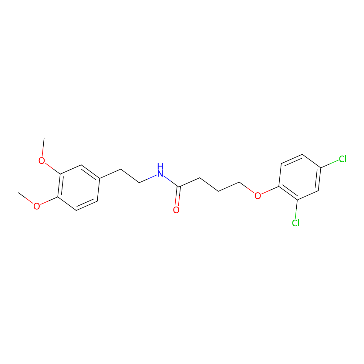 4-(2,4-dichlorophenoxy)-N-[2-(3,4-dimethoxyphenyl)ethyl]butanamide molecular structure, CAS 313382-33-1