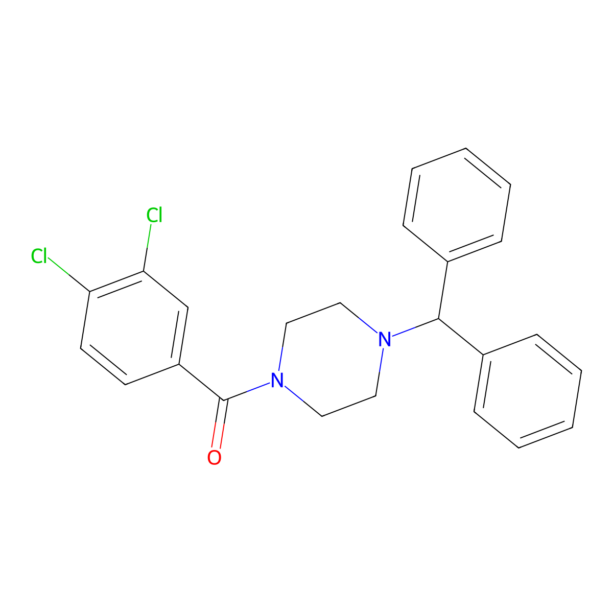 (3,4-Dichlorophenyl)[4-(diphenylmethyl)piperazin-1-yl]methanone molecular structure, CAS 313382-34-2
