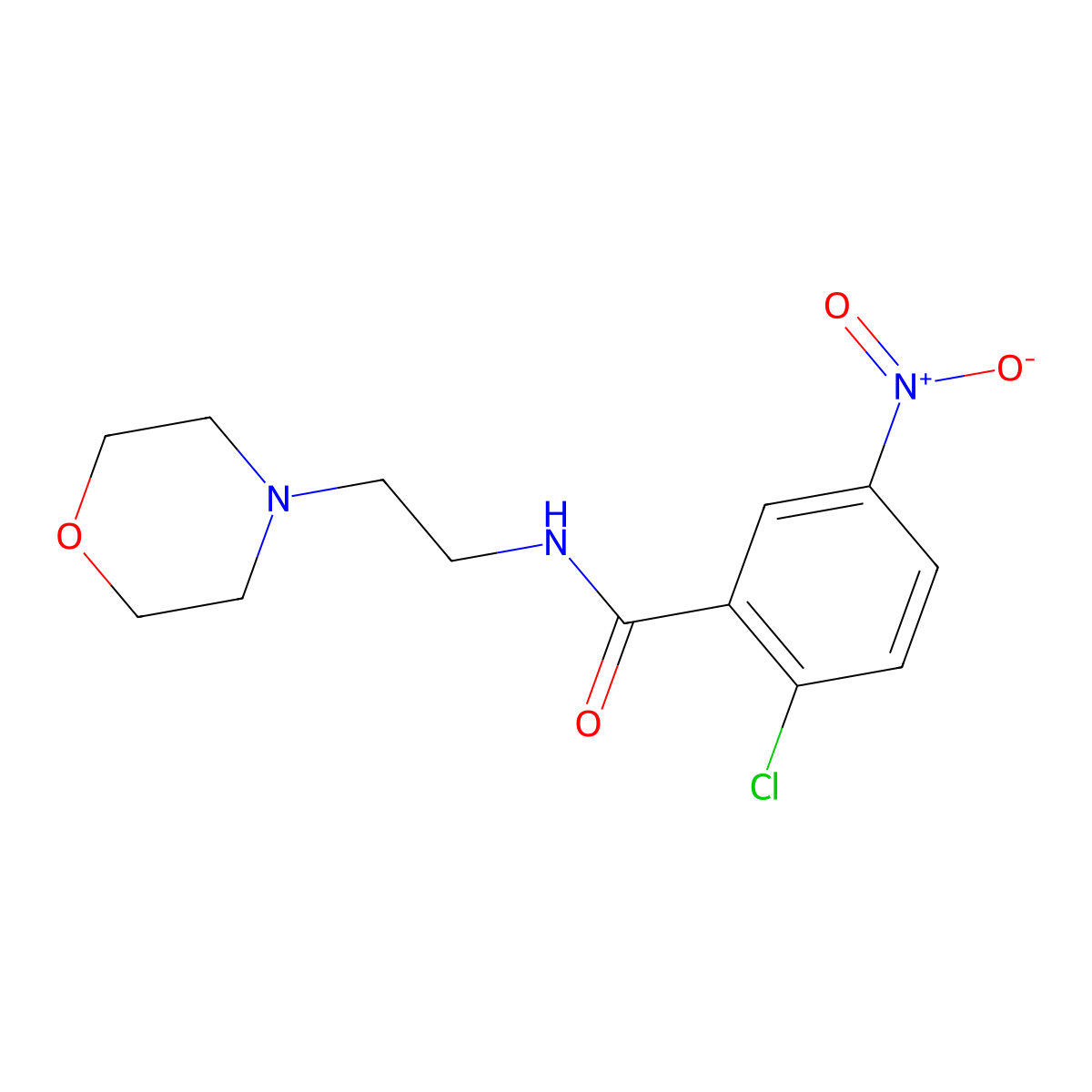 2-chloro-N-[2-(morpholin-4-yl)ethyl]-5-nitrobenzamide molecular structure, CAS 313382-38-6