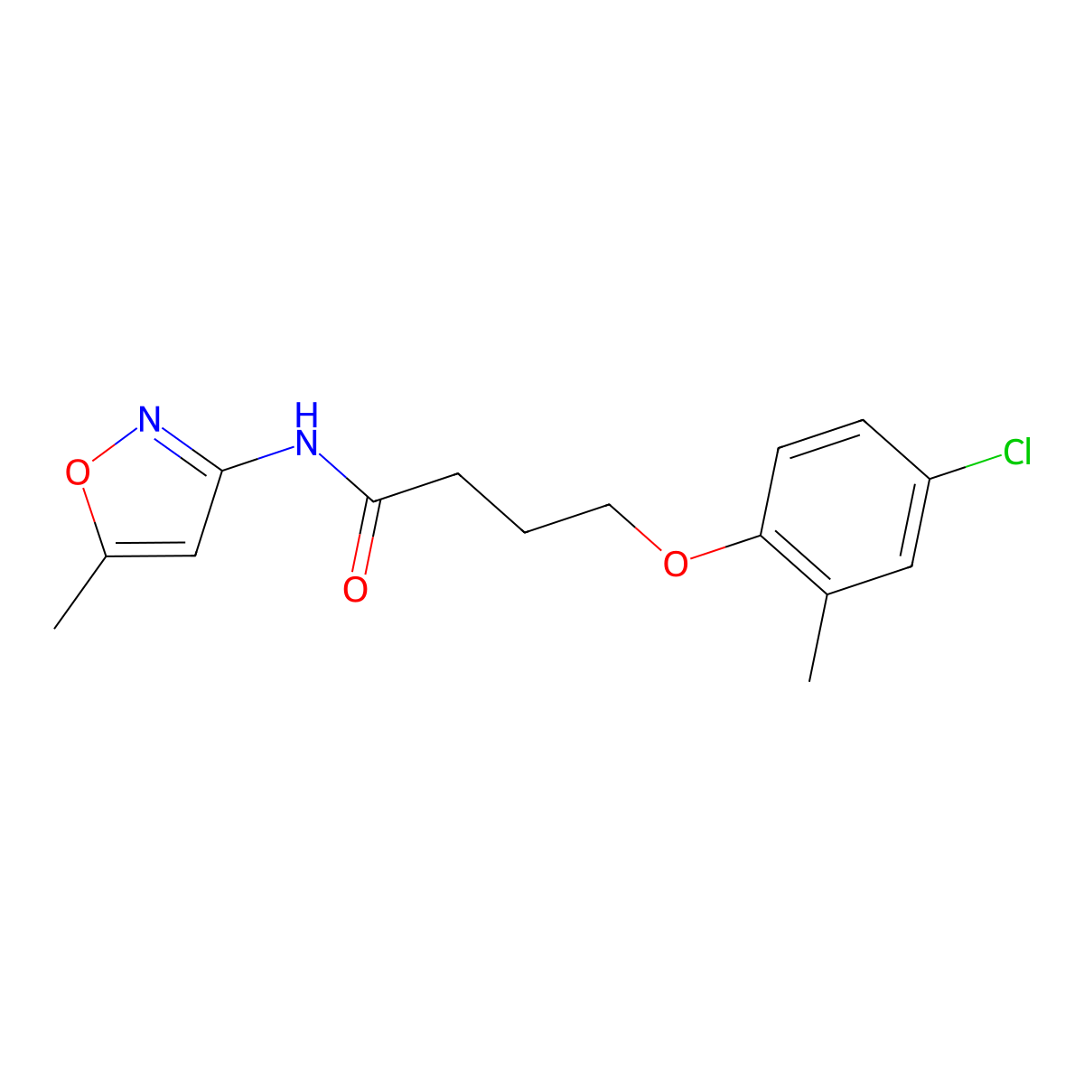 4-(4-chloro-2-methylphenoxy)-N-(5-methyl-1,2-oxazol-3-yl)butanamide molecular structure, CAS 313382-46-6