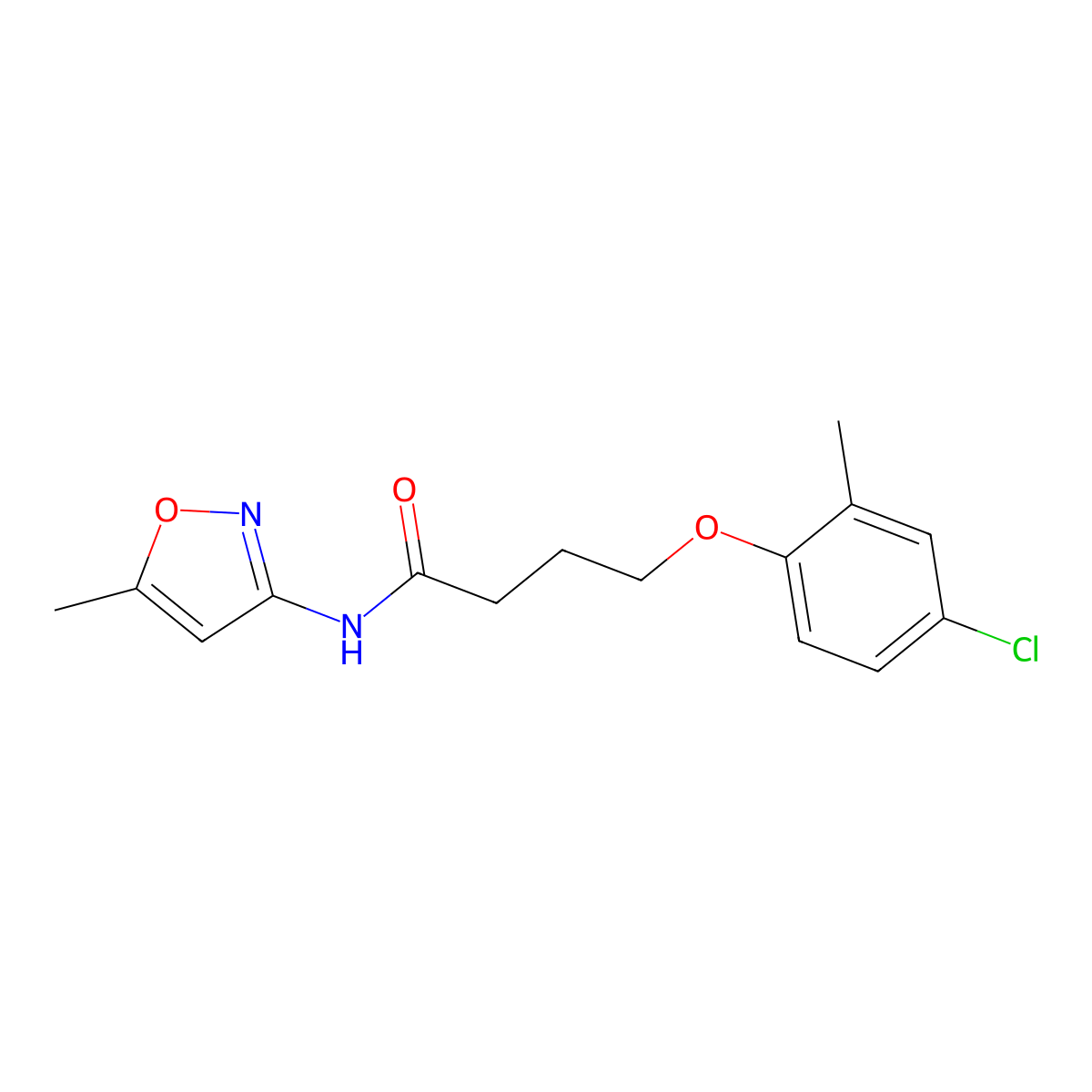 4-(4-chloro-2-methylphenoxy)-N-(5-methyl-1,2-oxazol-3-yl)butanamide molecular structure, CAS 313382-46-6