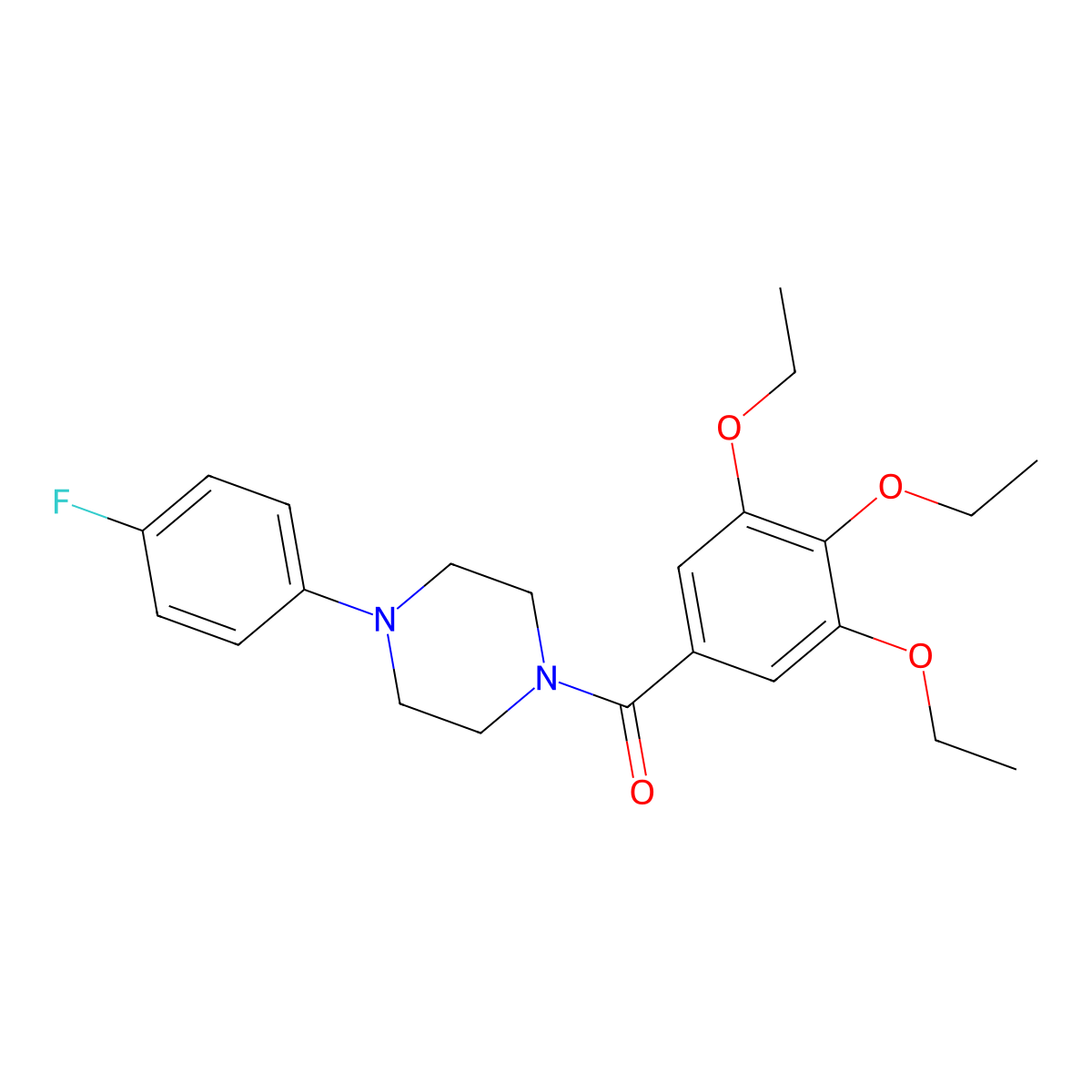 1-(4-Fluorophenyl)-4-(3,4,5-triethoxybenzoyl)piperazine molecular structure, CAS 313385-56-7
