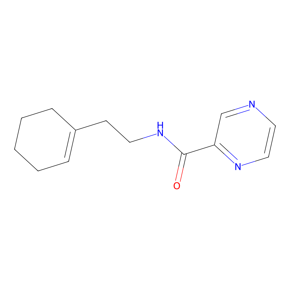 N-[2-(cyclohex-1-en-1-yl)ethyl]pyrazine-2-carboxamide molecular structure, CAS 313385-77-2