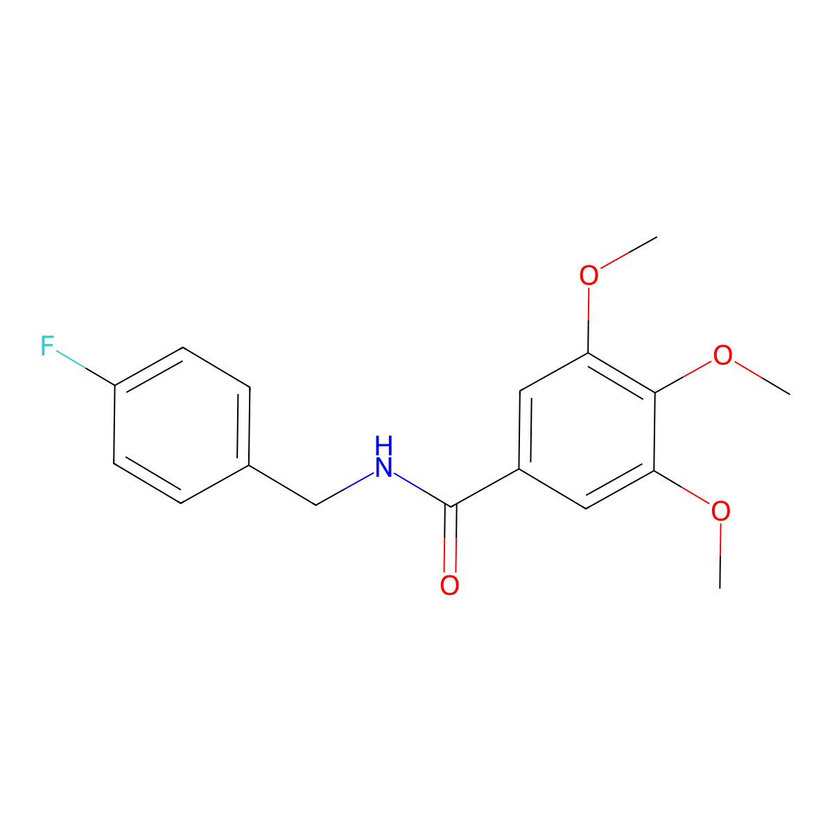 N-[(4-fluorophenyl)methyl]-3,4,5-trimethoxybenzamide molecular structure, CAS 313385-83-0
