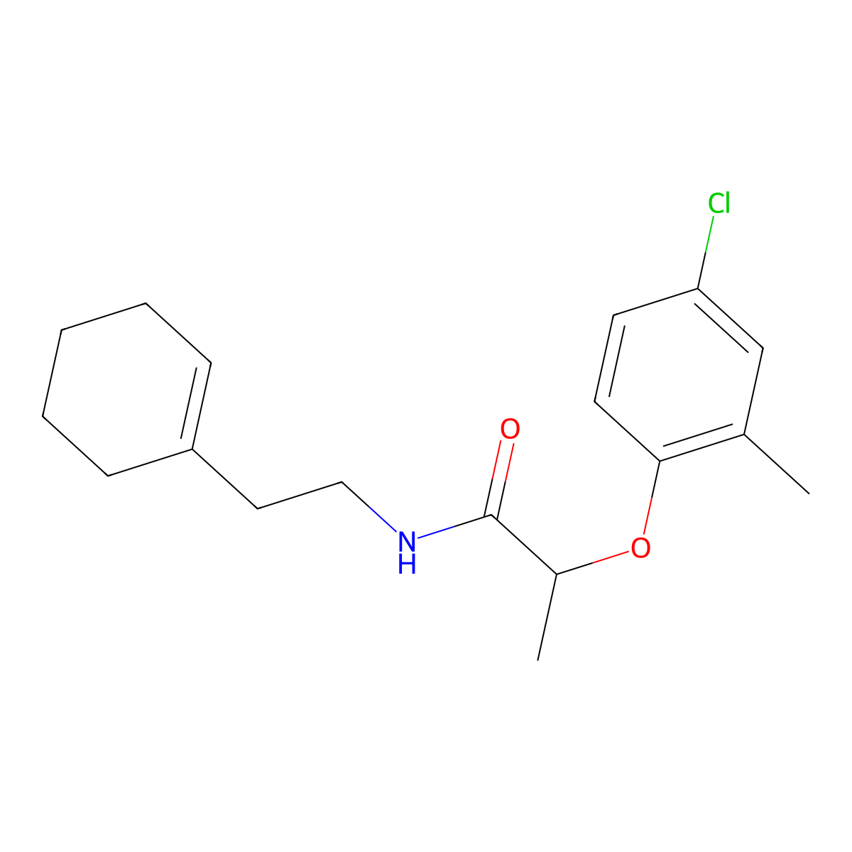 2-(4-chloro-2-methylphenoxy)-N-[2-(cyclohex-1-en-1-yl)ethyl]propanamide molecular structure, CAS 313385-87-4