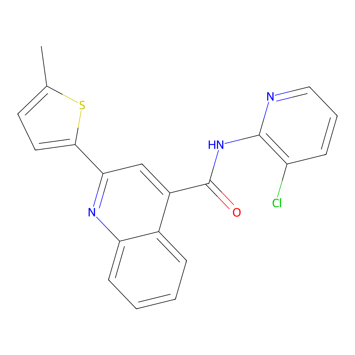 N-(3-chloropyridin-2-yl)-2-(5-methylthiophen-2-yl)quinoline-4-carboxamide molecular structure, CAS 313385-93-2