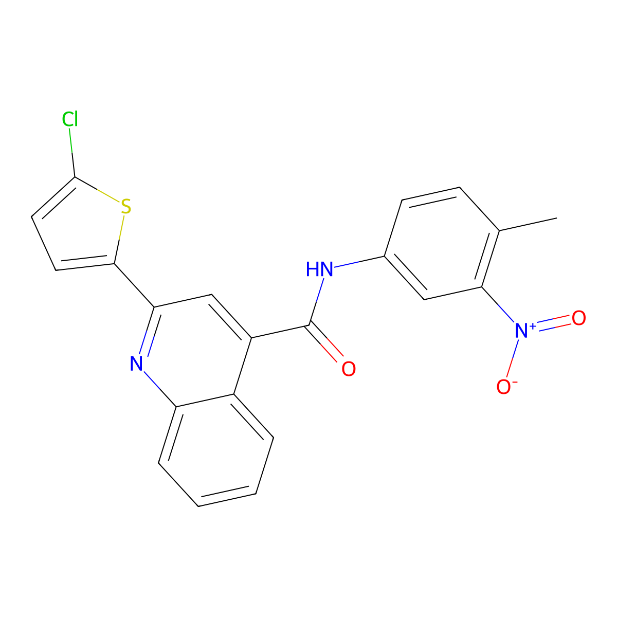 2-(5-chlorothiophen-2-yl)-N-(4-methyl-3-nitrophenyl)quinoline-4-carboxamide molecular structure, CAS 313386-13-9