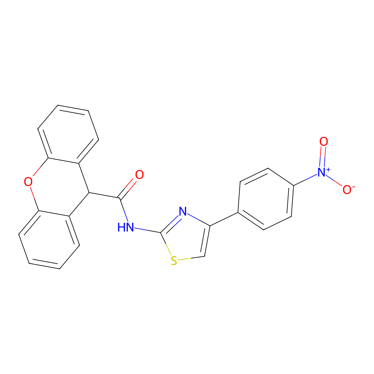 N-[4-(4-nitrophenyl)-1,3-thiazol-2-yl]-9H-xanthene-9-carboxamide molecular structure, CAS 313386-17-3